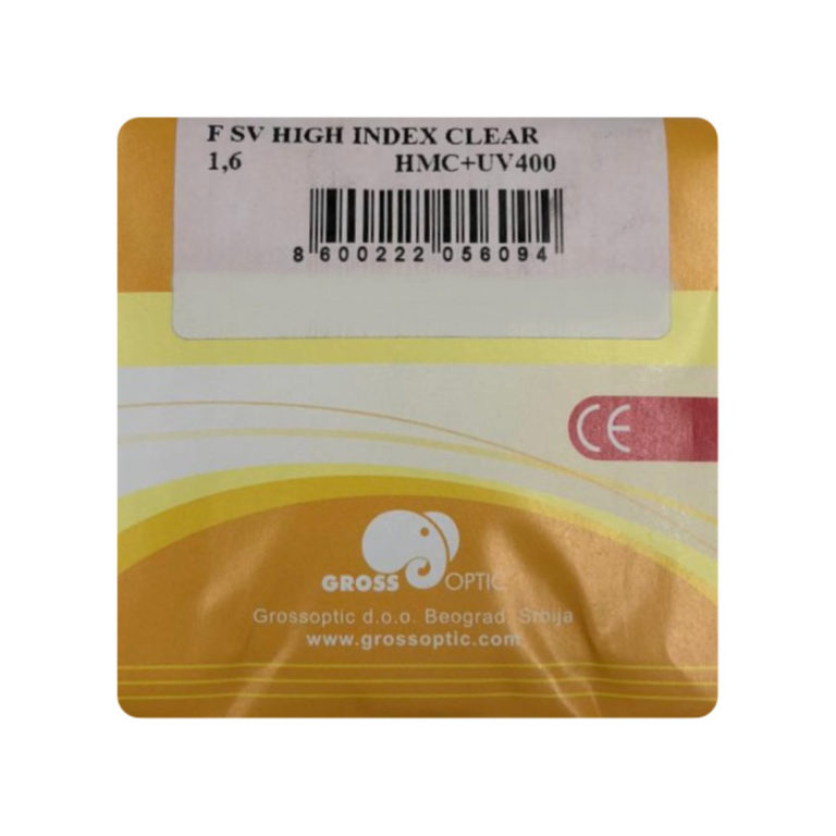 Gross SV High index clear 1.6 HMC+UV400