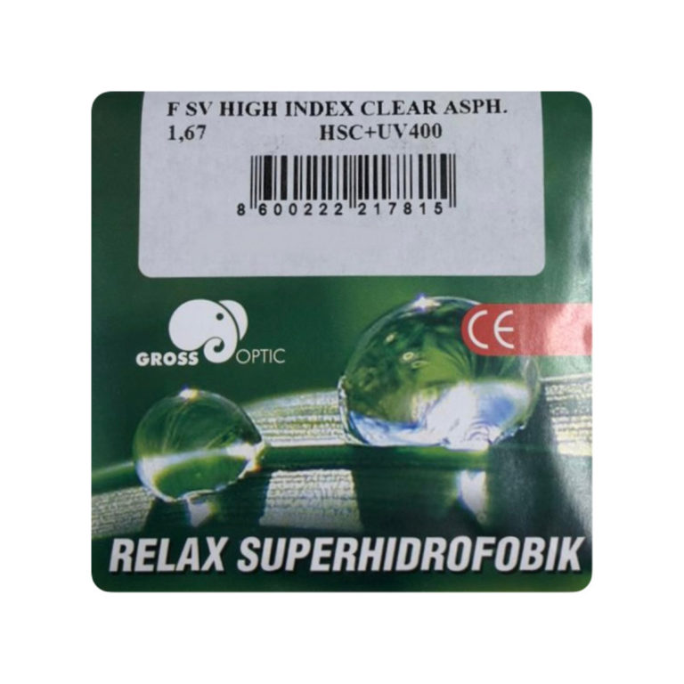 Gross SV High index clear 1.67 ASPH. HSC +UV400