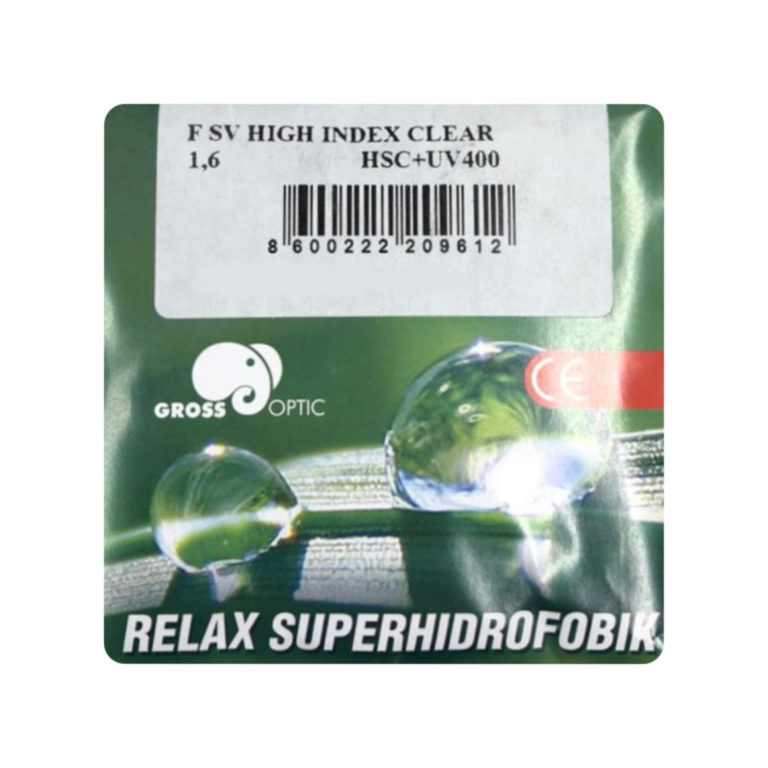 Gross SV High index clear 1.6 HSC+UV400