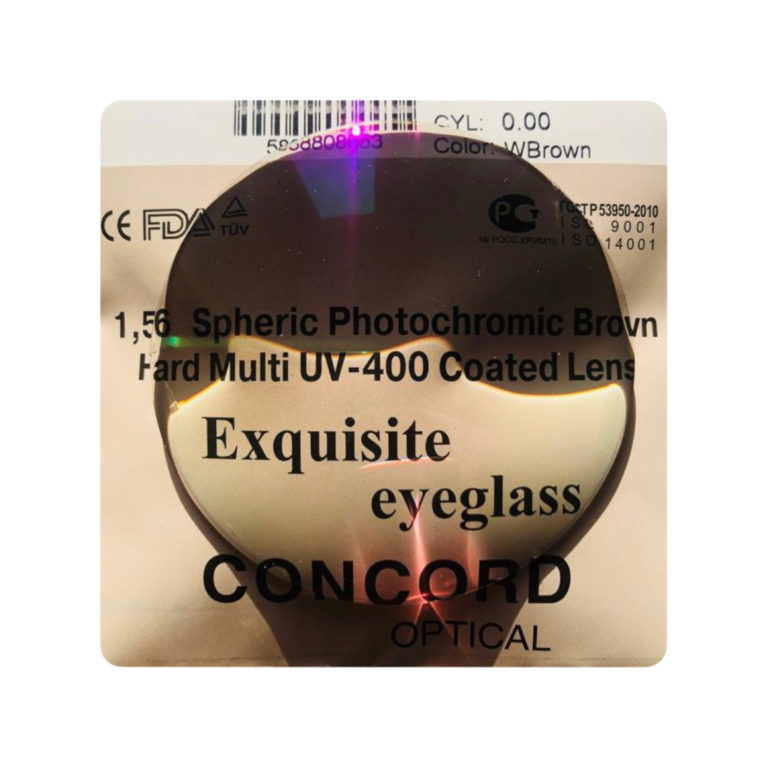 Фотохромная линза для очков Concord HMC BROWN 1,56 (2 линзы)